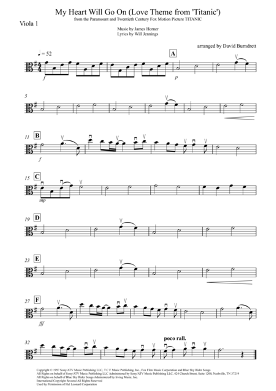 My Heart Will Go On (Love Theme from Titanic) Viola Solo scores gallery preview page 4