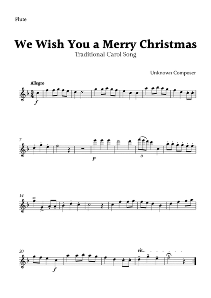 We Wish you a Merry Christmas for Woodwind Quartet with Chords image number null