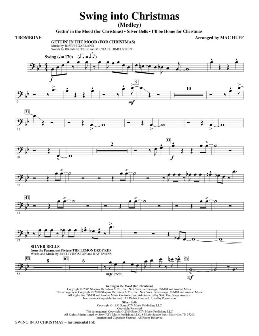 Swing Into Christmas (Medley) - Trombone Choir scores gallery preview page 1