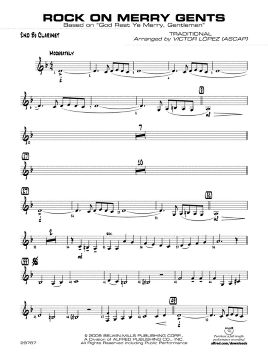 Rock On Merry Gents: 2nd B-flat Clarinet