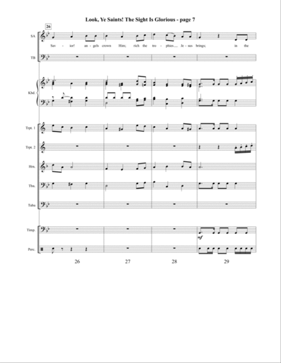 Look, Ye Saints! The Sight Is Glorious 4-Part scores gallery preview page 8