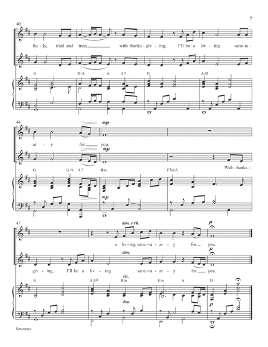 Sanctuary (with God's Holy Temple) Choir scores gallery preview page 7