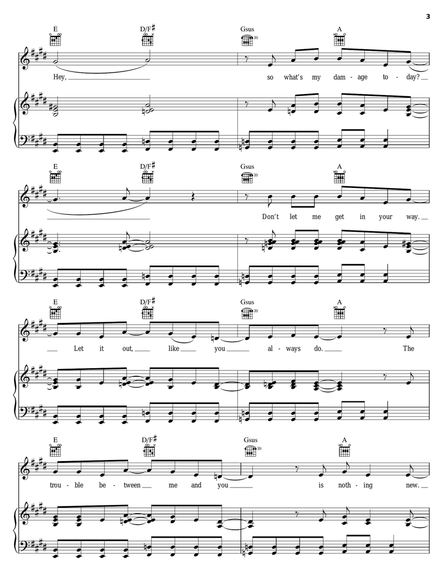 Nothing New Nothing New Piano, Vocal, Guitar scores gallery preview page 3