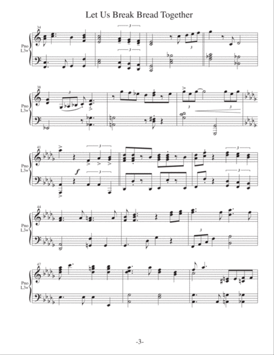 Let Us Break Bread Together (3 for 1 PIANO Arrangements) Jazz Ensemble scores gallery preview page 4