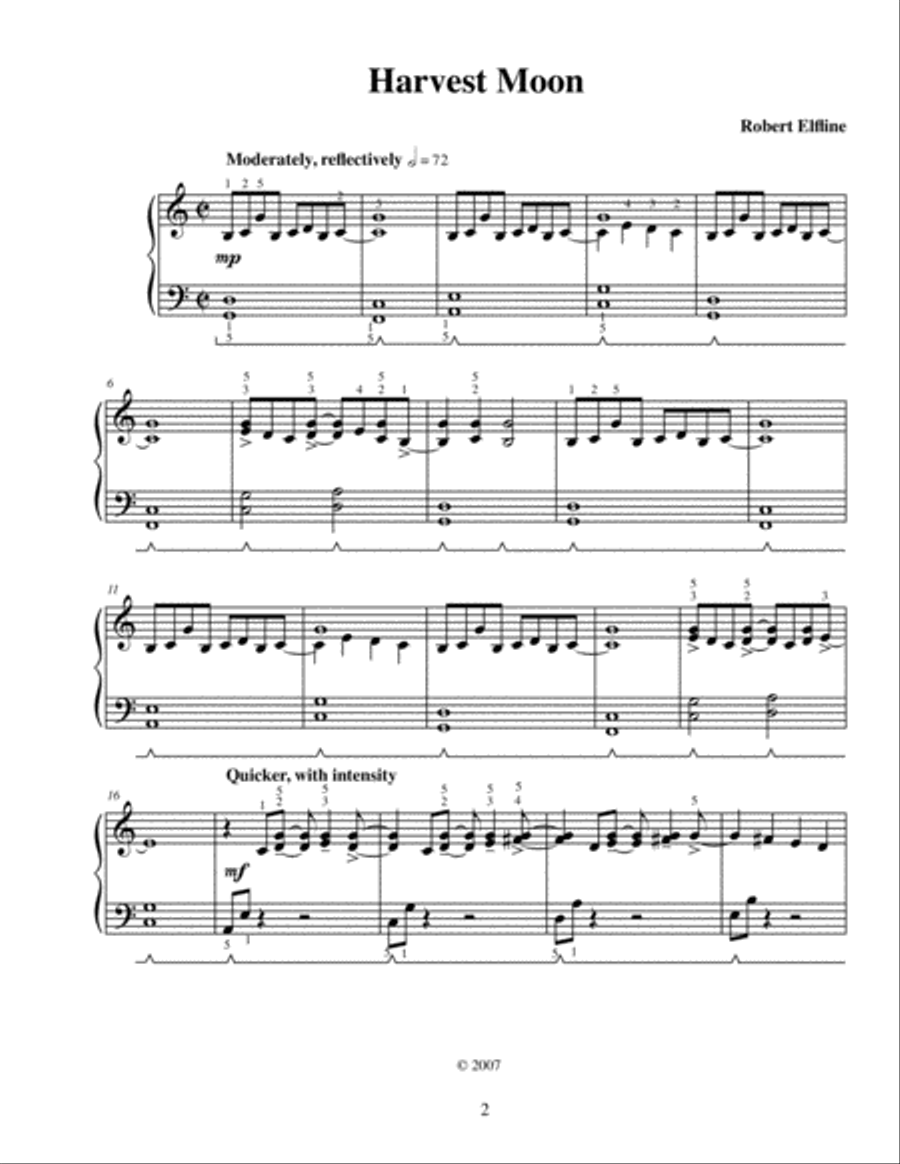 Harvest Moon Piano Solo scores gallery preview page 2