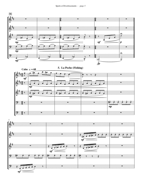 Sports et Divertissements Suite for Brass Quintet image number null