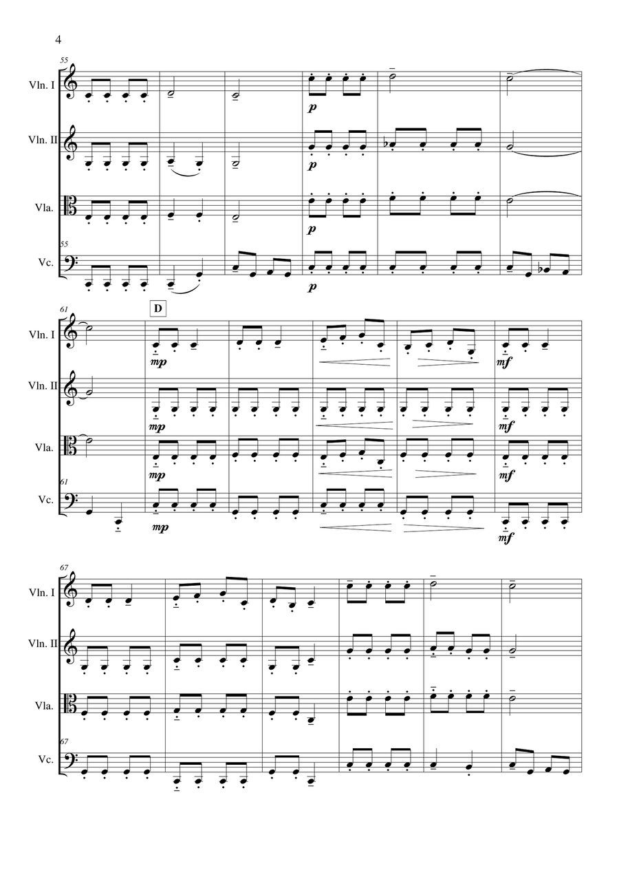 Sur le Pont d'Avignon String Quartet scores gallery preview page 4