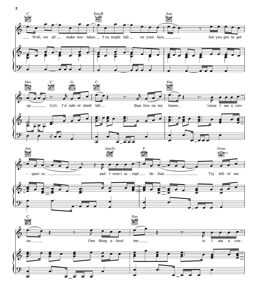 Conqueror Piano, Vocal, Guitar scores gallery preview page 2