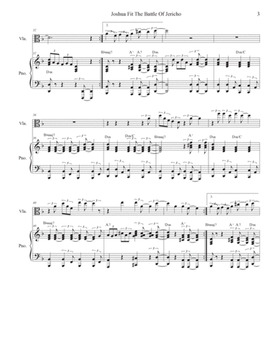 Joshua Fit The Battle Of Jericho (Viola solo and Piano) image number null