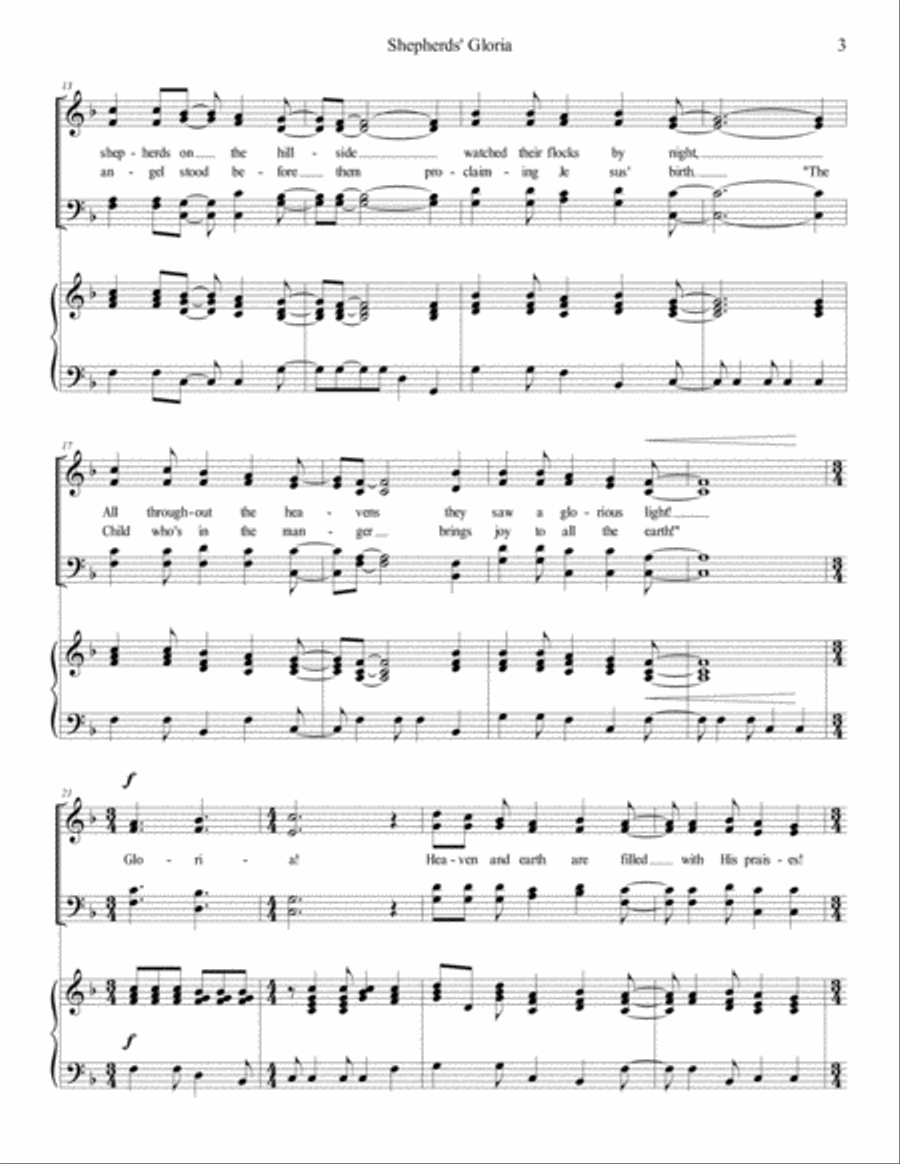 Shepherds' Gloria 4-Part scores gallery preview page 3