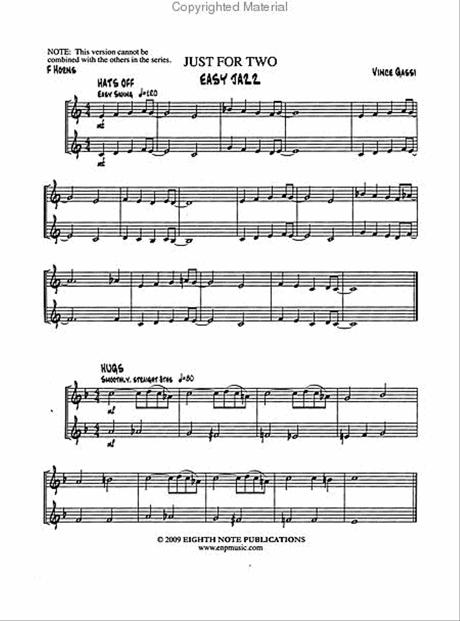 Just for Two Easy Jazz (stand alone version) Brass Duet scores gallery preview page 2