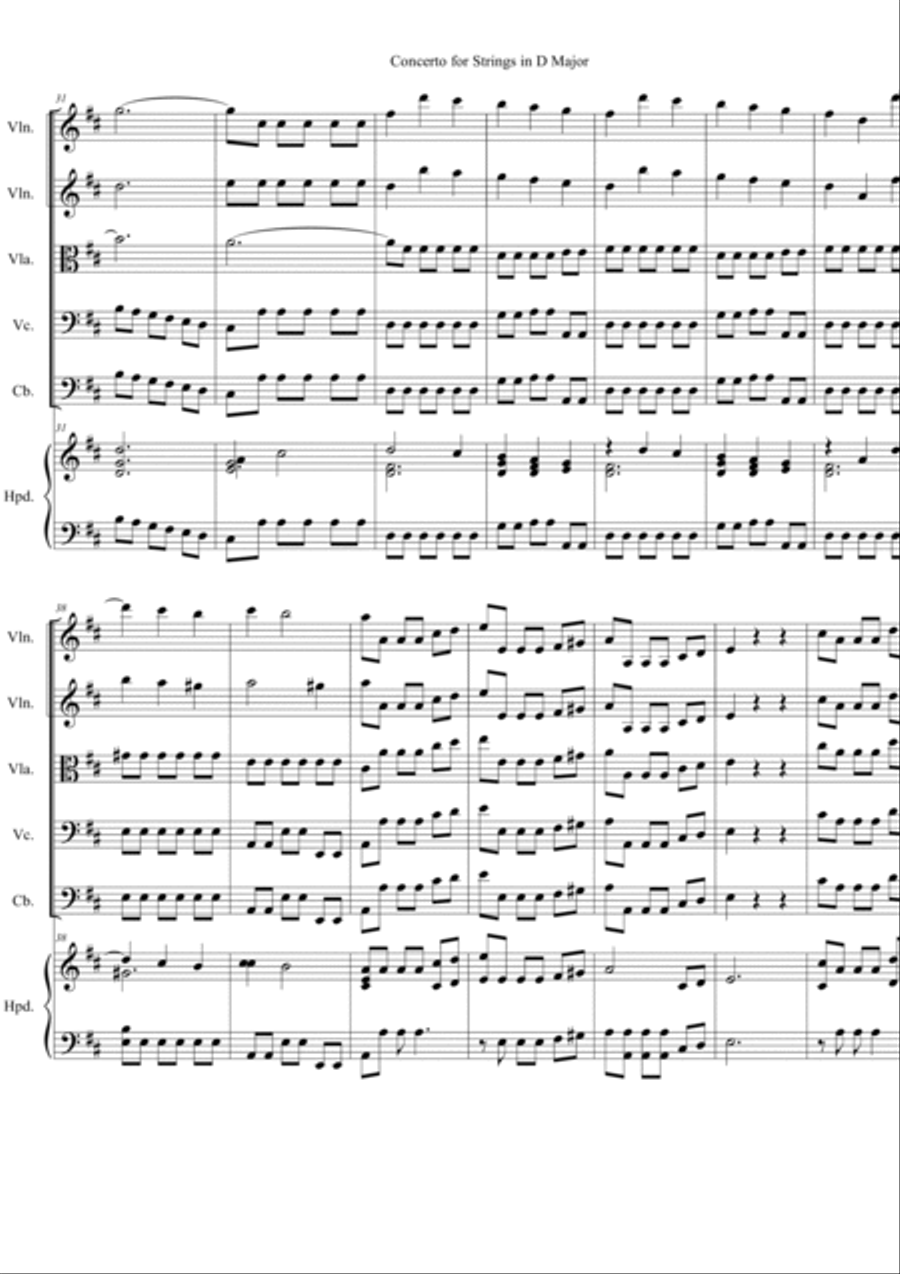 Concerto for Strings in D Major RV 121 Chamber Orchestra scores gallery preview page 4
