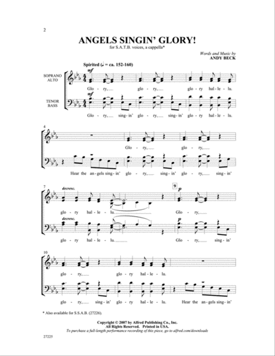 Angels Singin' Glory! 4-Part scores gallery preview page 2