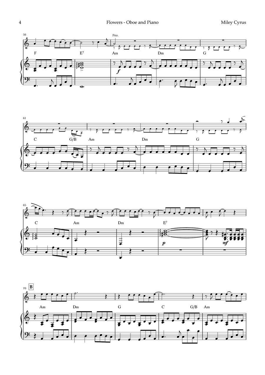 Flowers Piano scores gallery preview page 4