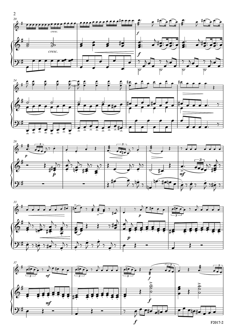 Eine kleine Nachtmusik for Xylophone (Marimba) and Piano, W.A. Mozart-trans. A. Pirnat Piano scores gallery preview page 3