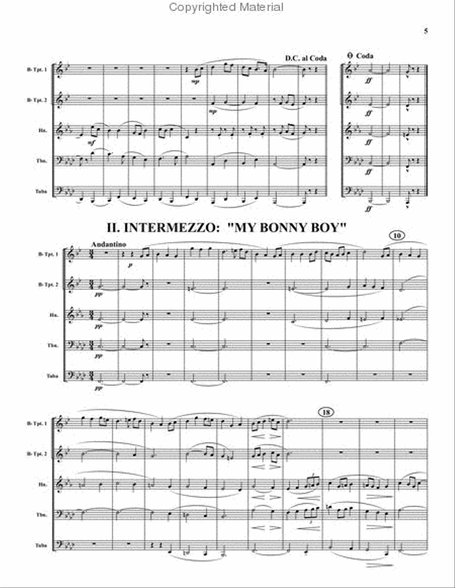 English Folk Song Suite Brass Quintet scores gallery preview page 3