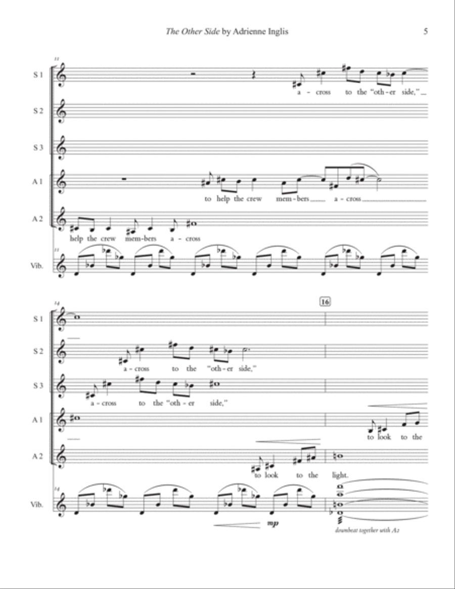 The Other Side for SSAAA and vibraphone/percussion Choir scores gallery preview page 5