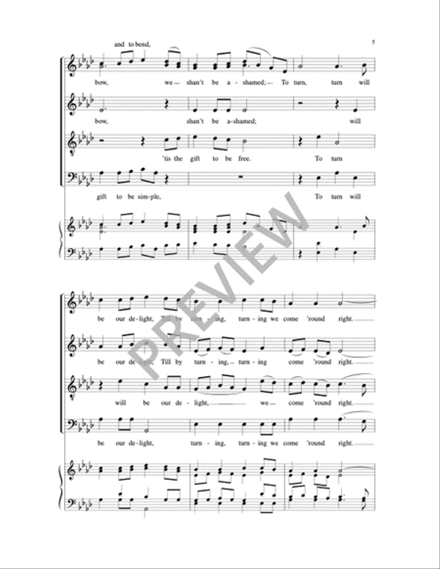 The Gift to Be Simple 4-Part scores gallery preview page 8