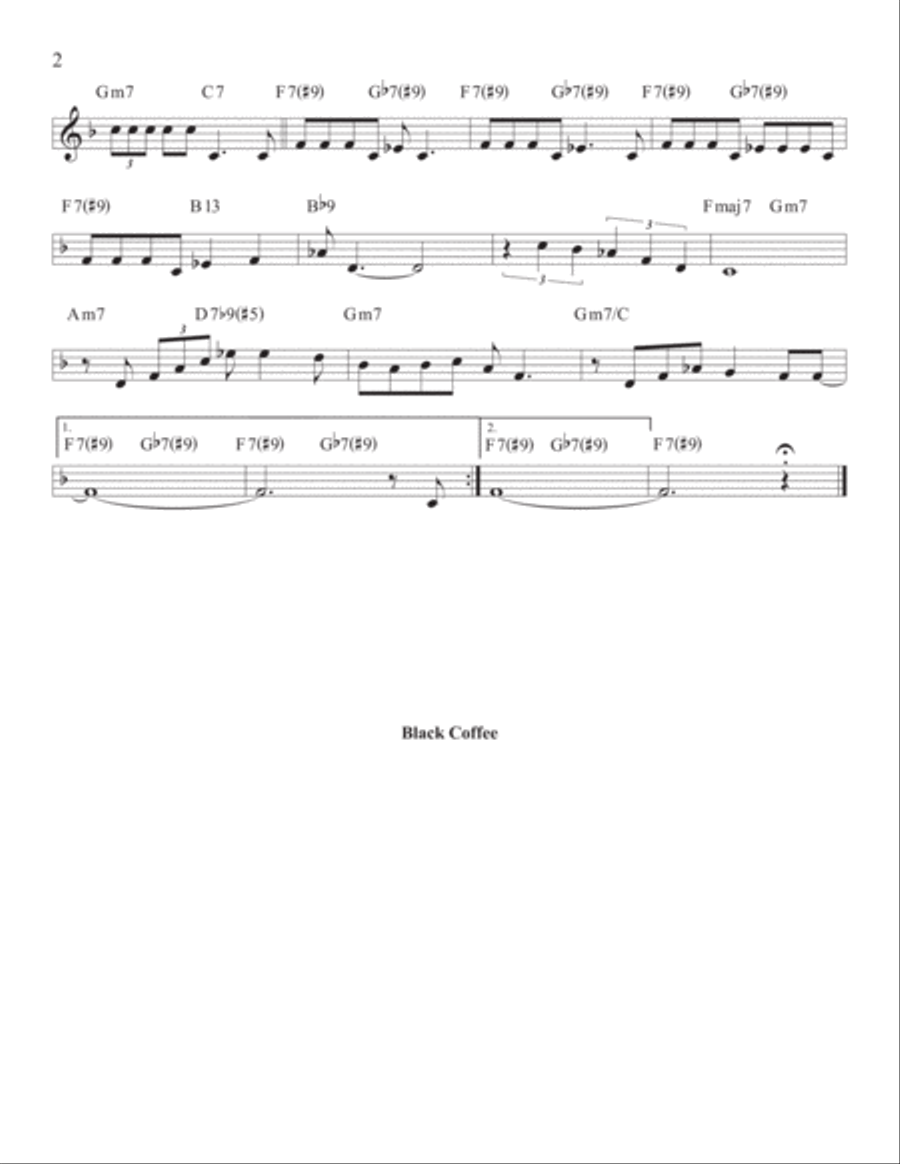 Black Coffee Piano, Vocal, Guitar scores gallery preview page 2