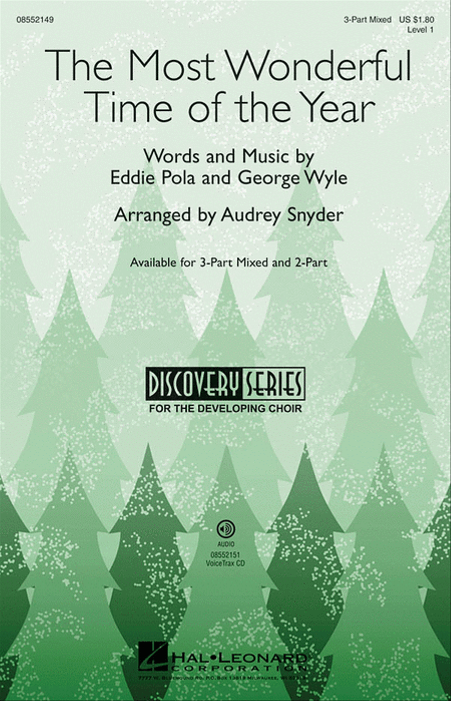 The Most Wonderful Time of the Year Choir scores gallery preview page 1