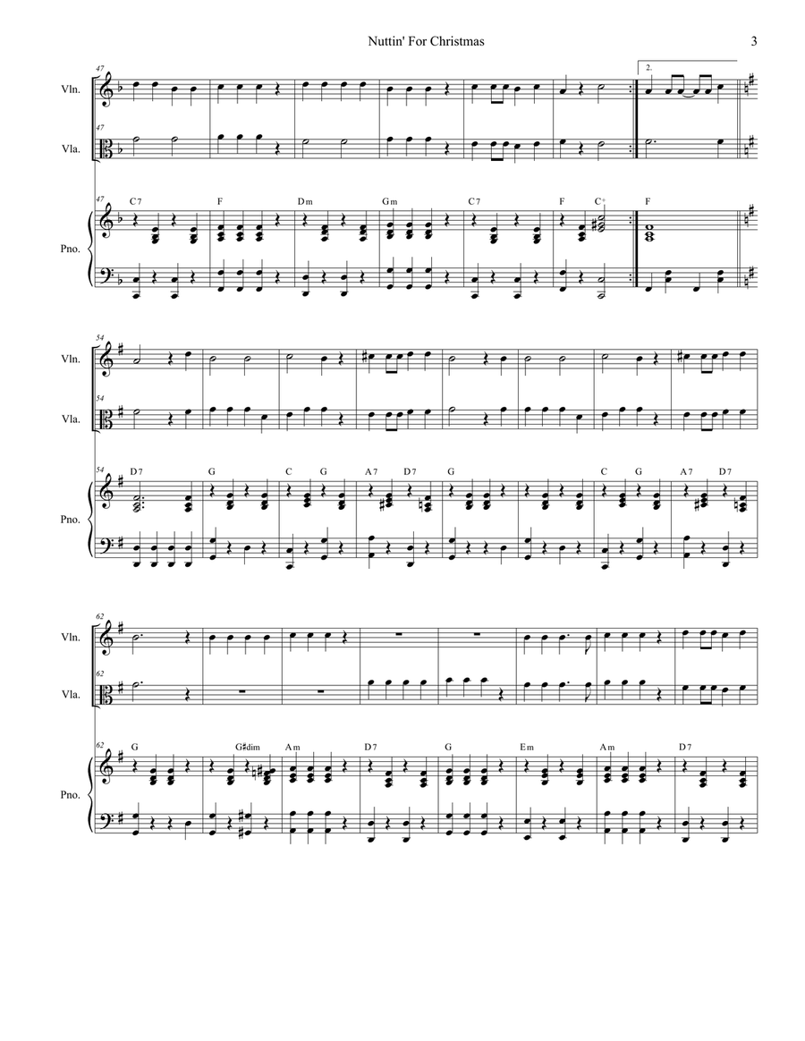 Nuttin' For Christmas Nuttin' For Christmas String Duet scores gallery preview page 3