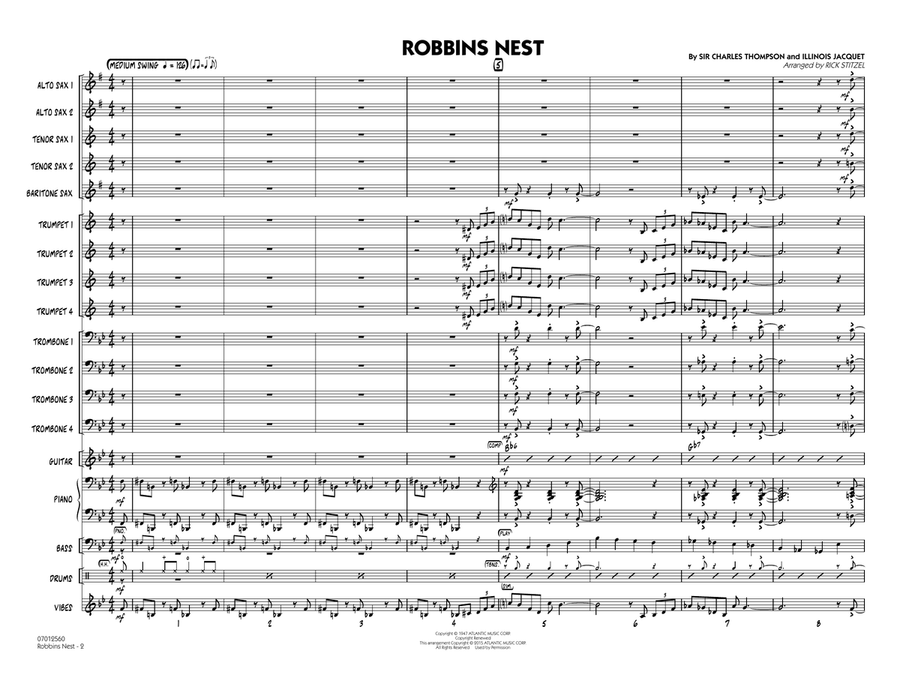 Robbins Nest - Conductor Score (Full Score) Jazz Ensemble scores gallery preview page 2