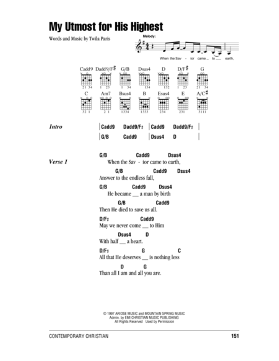 My Utmost For His Highest Acoustic Guitar scores gallery preview page 1