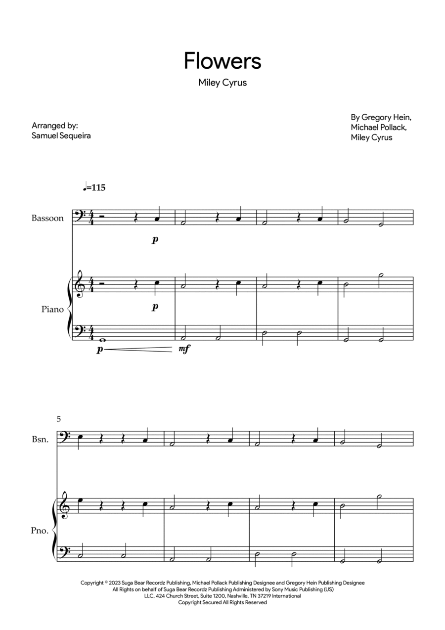 Flowers Bassoon scores gallery preview page 1