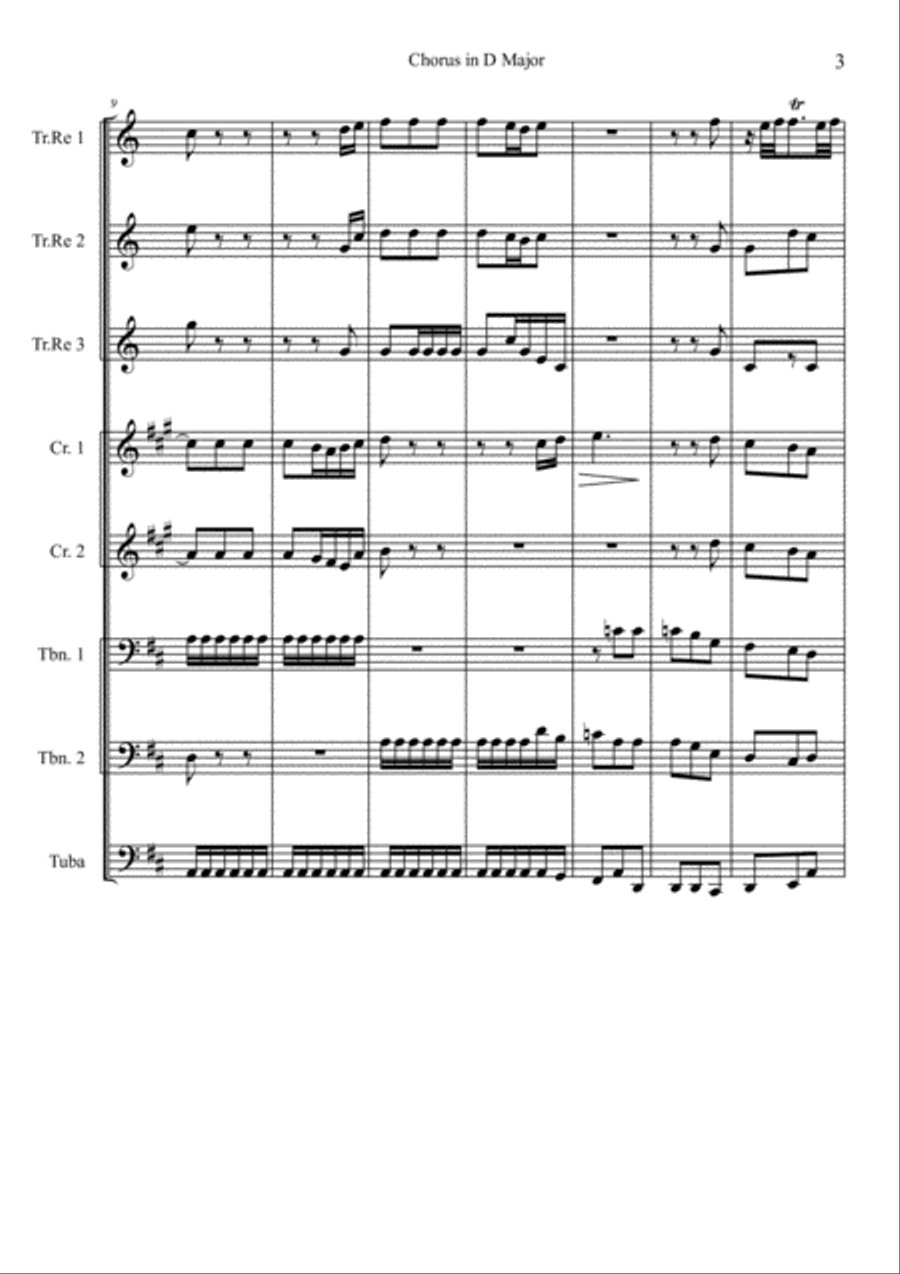 Chorus in D Major from Christmas Oratorio by J. S. Bach Brass Ensemble scores gallery preview page 4