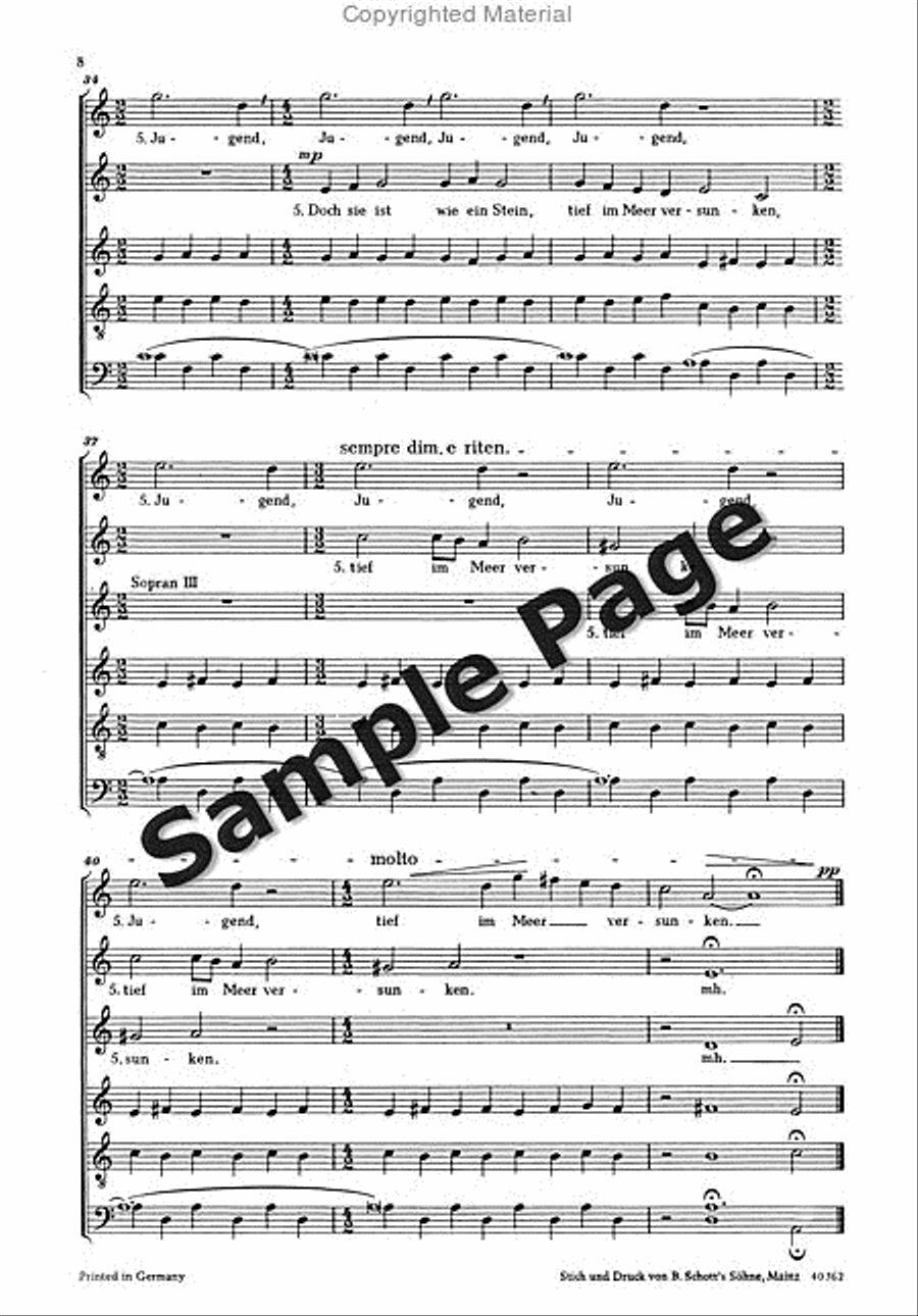 Poos H Sing Mir O Nachtigall SSATBB scores gallery preview page 8