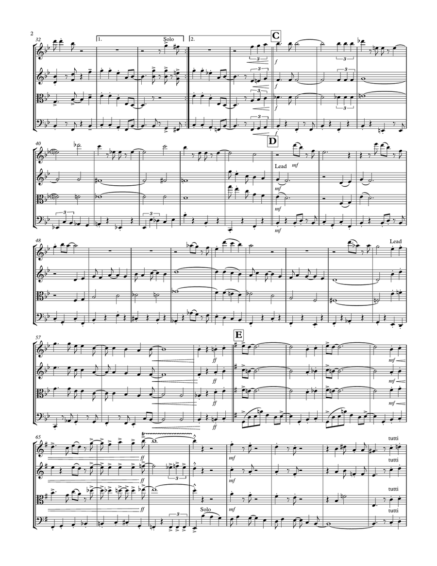 Cheek To Cheek String Quartet scores gallery preview page 2