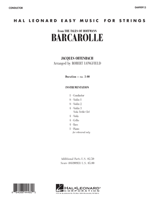 Book cover for Barcarolle - Full Score