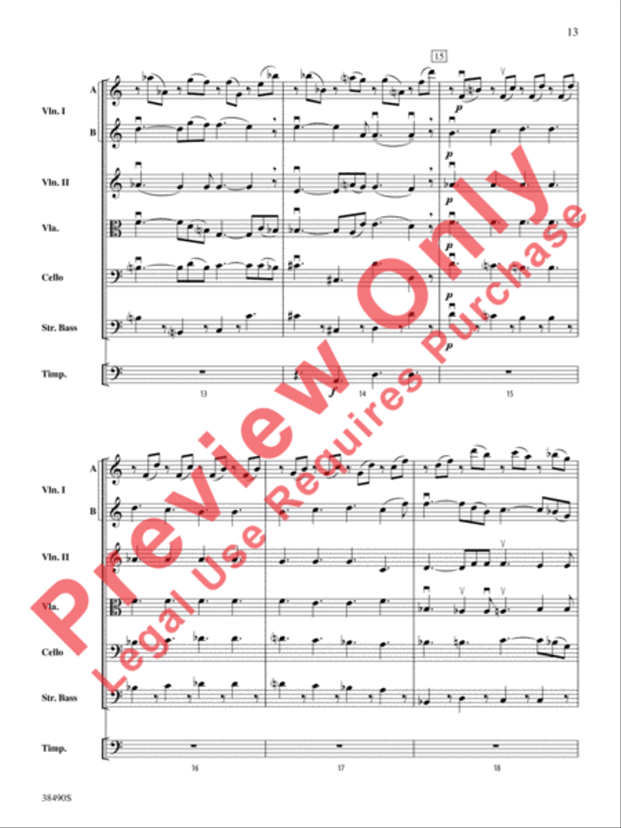 Two Selections from Mozart's Requiem Mass String Orchestra scores gallery preview page 14