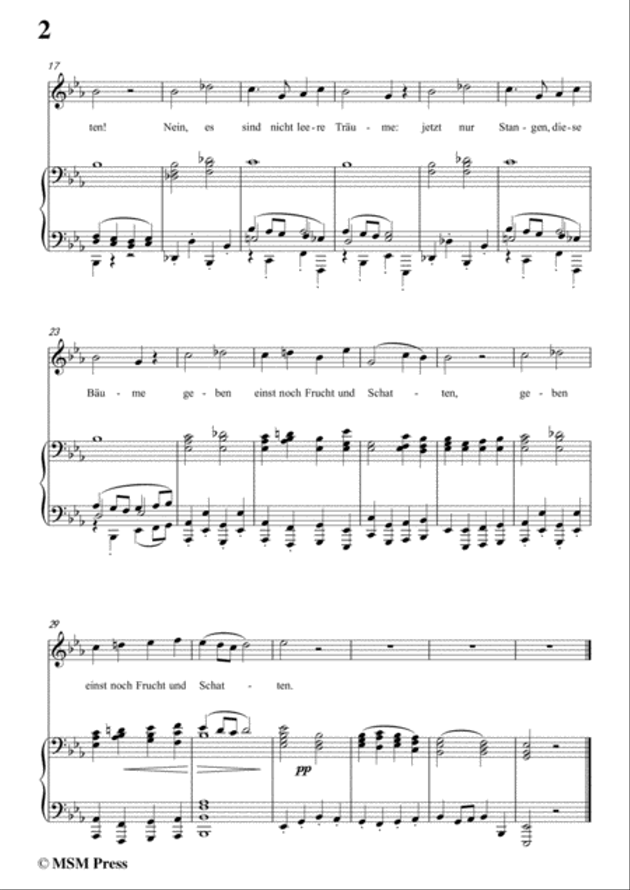Schubert-Hoffnung,in E flat Major,for Voice&Piano Voice scores gallery preview page 4