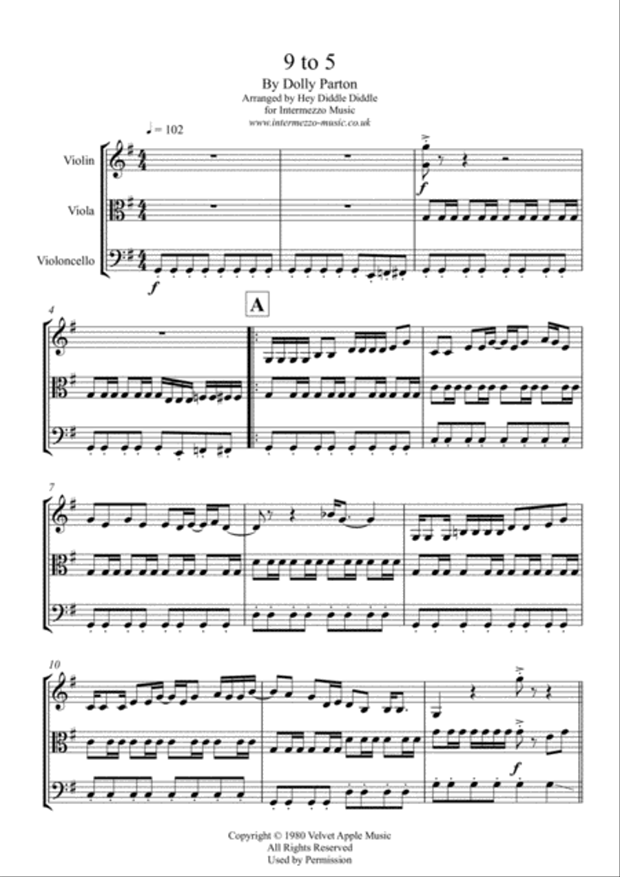 Nine To Five String Trio scores gallery preview page 1