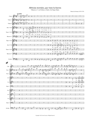 Albricias Mortales - Villancico a 7 con Violines y Clarin. A la Virgen Maria - Score Only