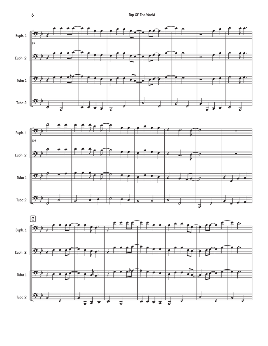 Top Of The World Brass Quartet scores gallery preview page 6