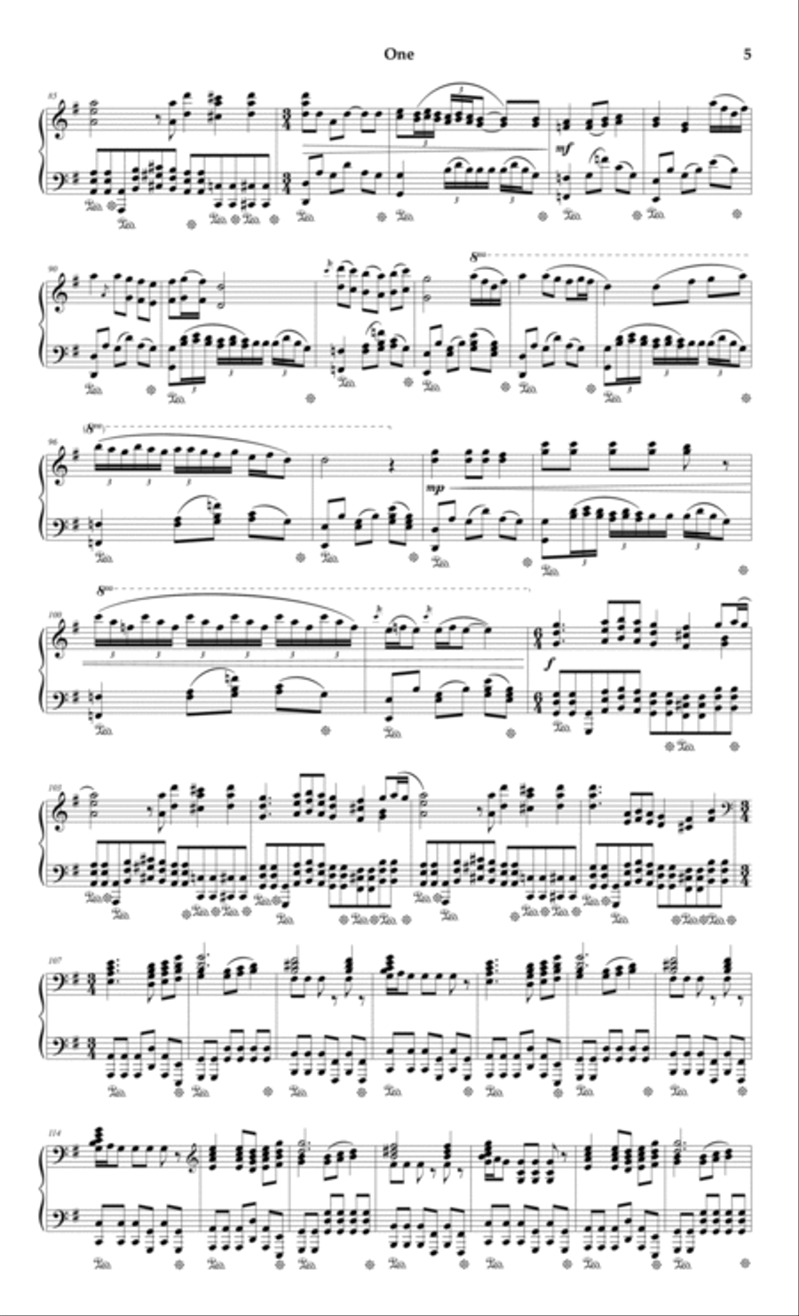 One Piano Solo scores gallery preview page 5