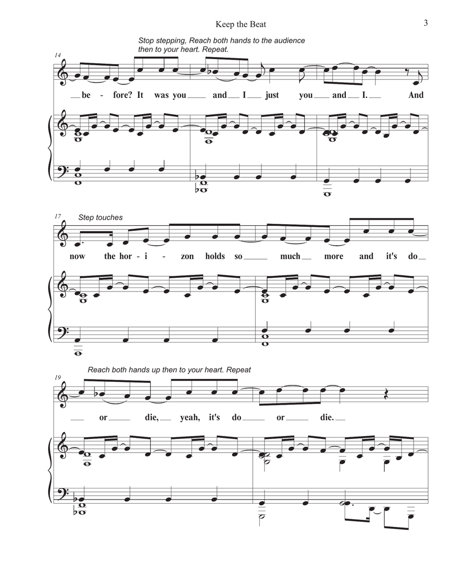 Keep The Beat Unison Choir scores gallery preview page 3