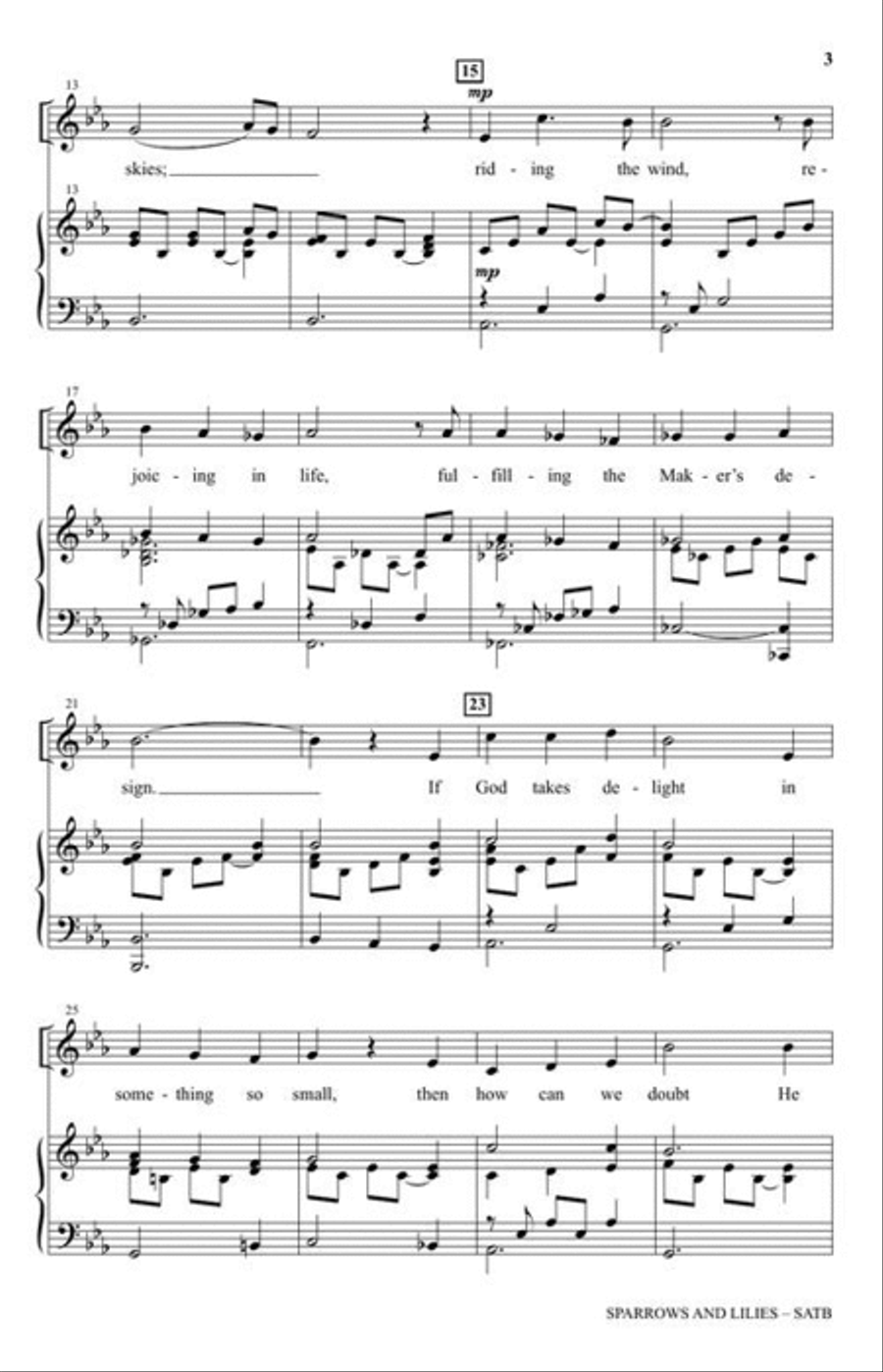Sparrows and Lilies 4-Part scores gallery preview page 4