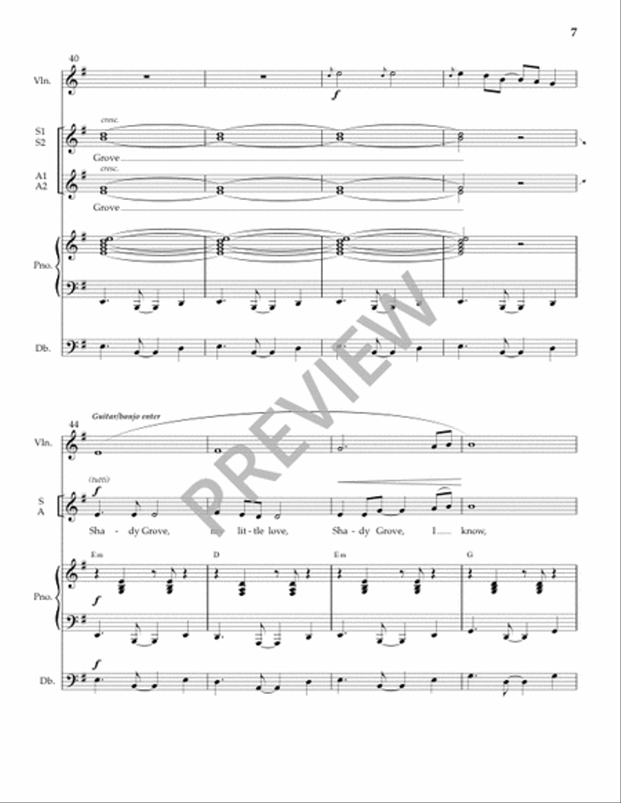 Shady Grove (Full Score and Parts) SSA scores gallery preview page 8