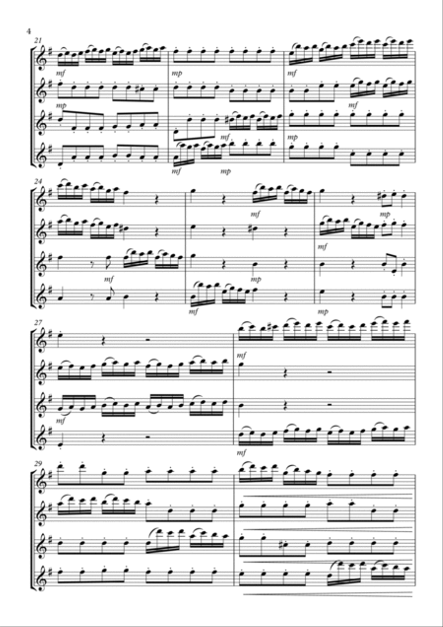 Concerto for Four Violins No.2 Woodwind Ensemble scores gallery preview page 4