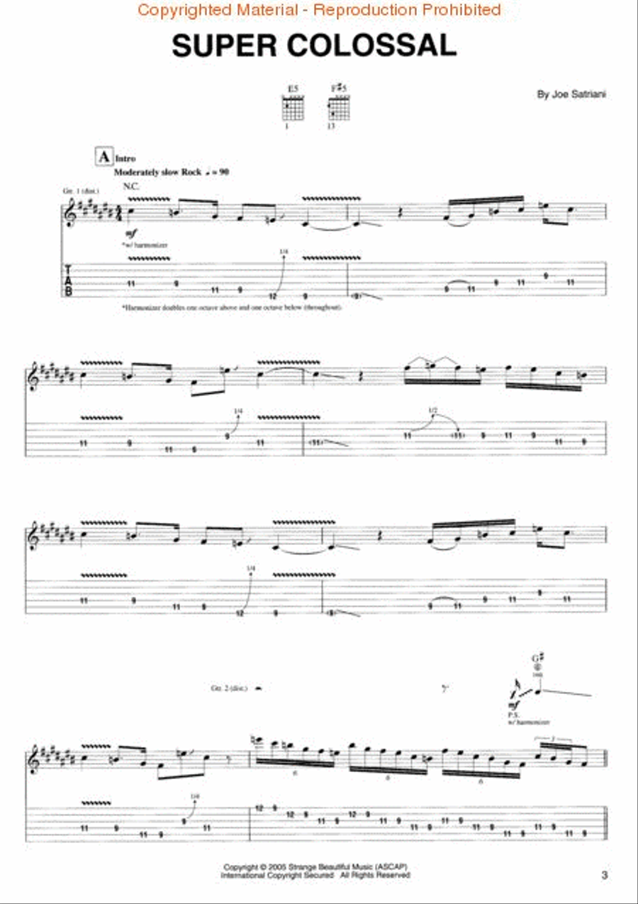 Joe Satriani – Super Colossal Guitar Tablature scores gallery preview page 2