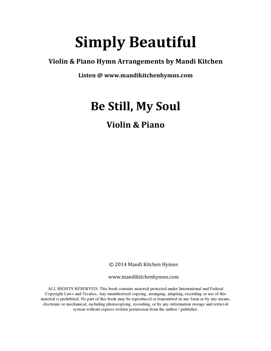 Be Still, My Soul Violin & Piano Duet String Duet scores gallery preview page 1