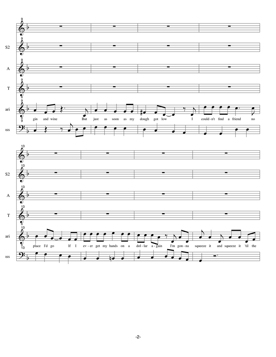 Nobody Knows You When You're Down And Out Divisi scores gallery preview page 2
