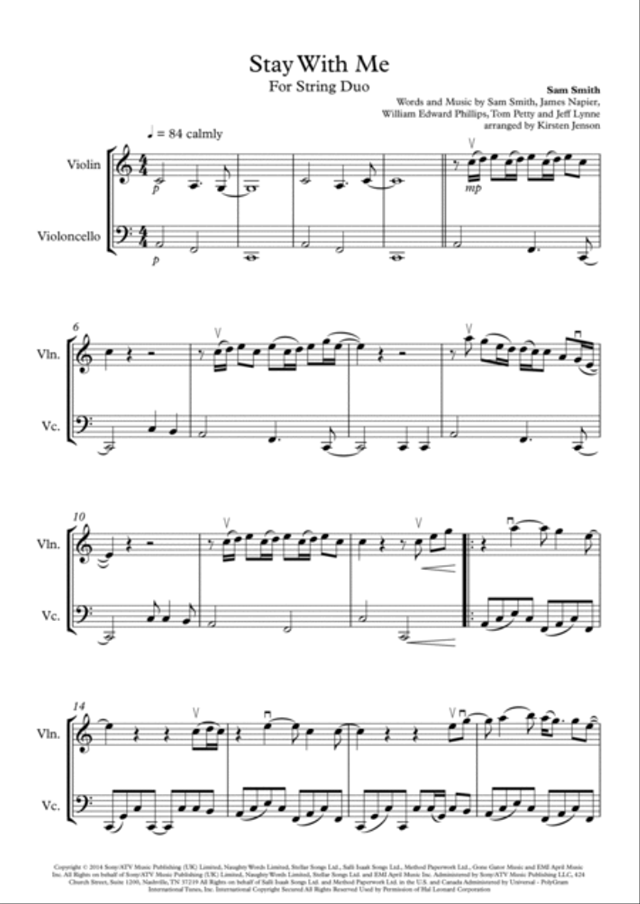 Stay With Me String Duet scores gallery preview page 3