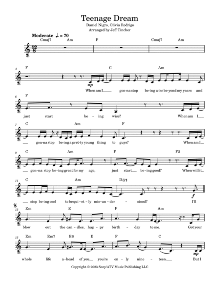 Teenage Dream Piano scores gallery preview page 2