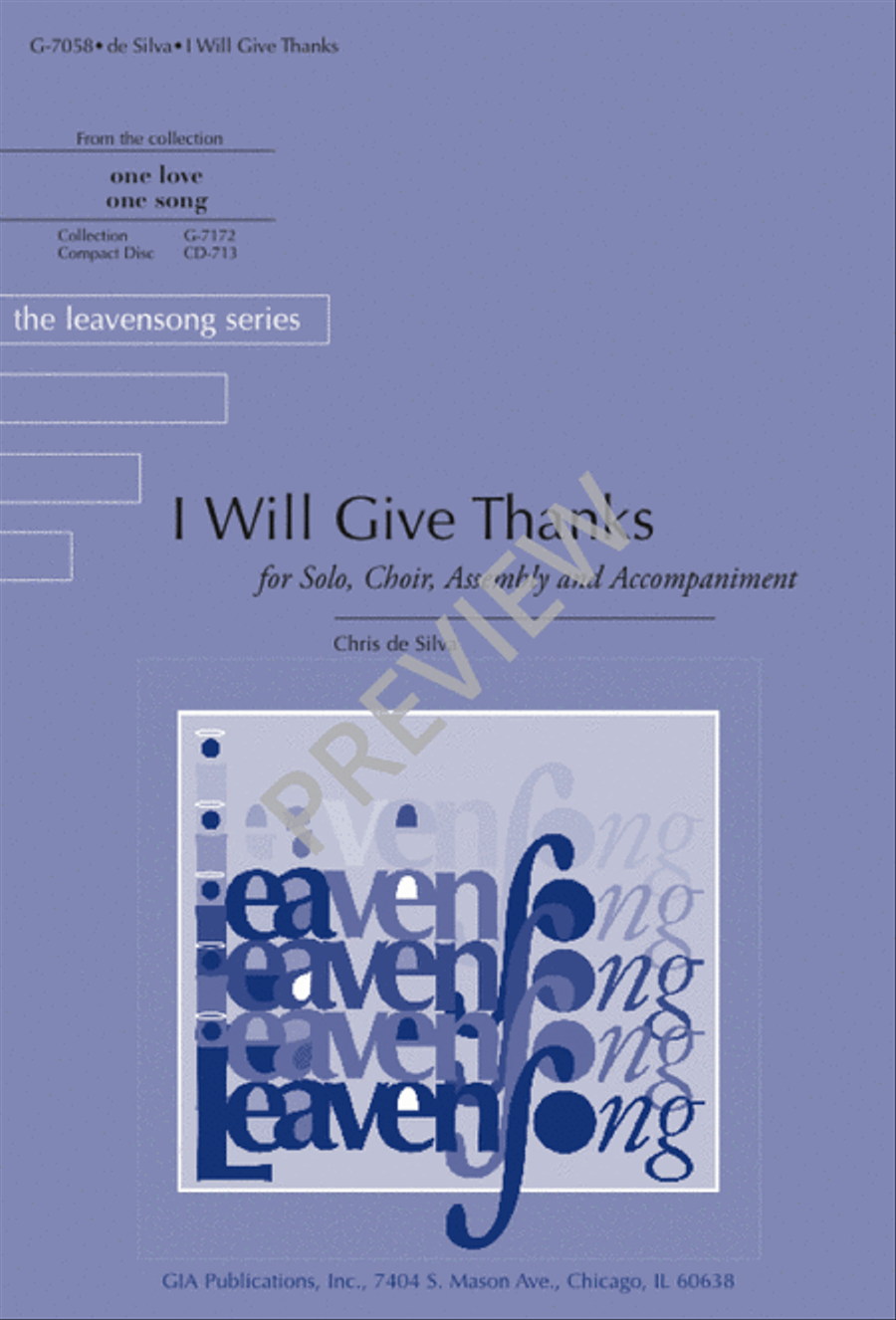 I Will Give Thanks I Will Give Thanks 4-Part scores gallery preview page 1