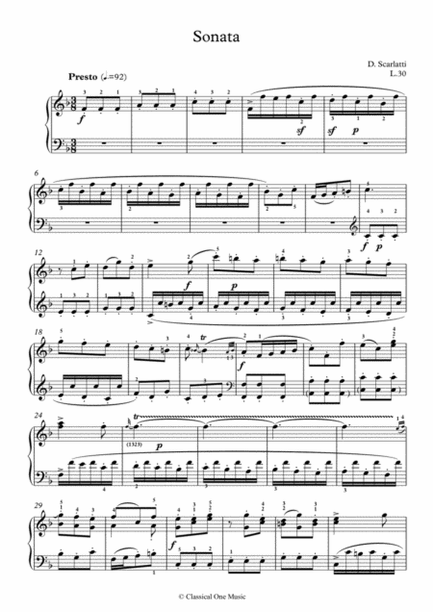 Scarlatti-Sonata in F-Major L.30 K.82(piano) image number null