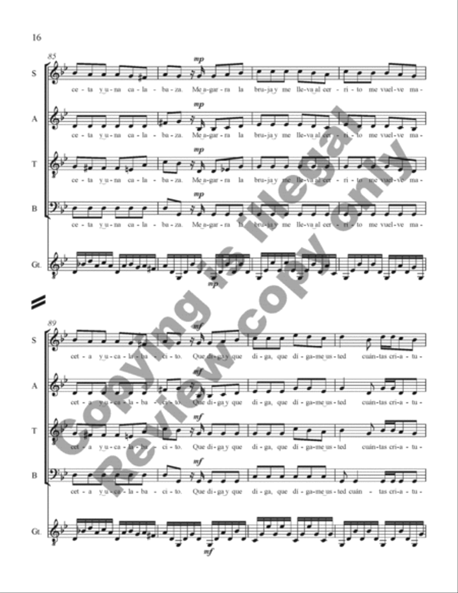 Three Mexican Folk Songs Three Mexican Folk Songs 4-Part scores gallery preview page 35